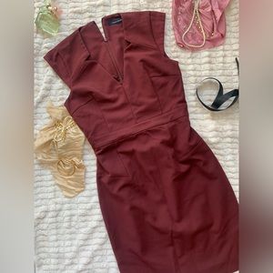 French Connection Maroon Queen Dress